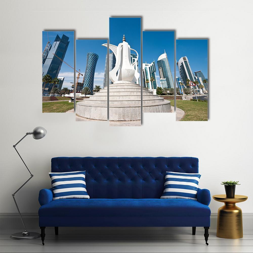 Typical Arabic Traditional Coffee Pot Canvas Wall Art-5 Pop-Gallery Wrap-47" x 32"-Tiaracle