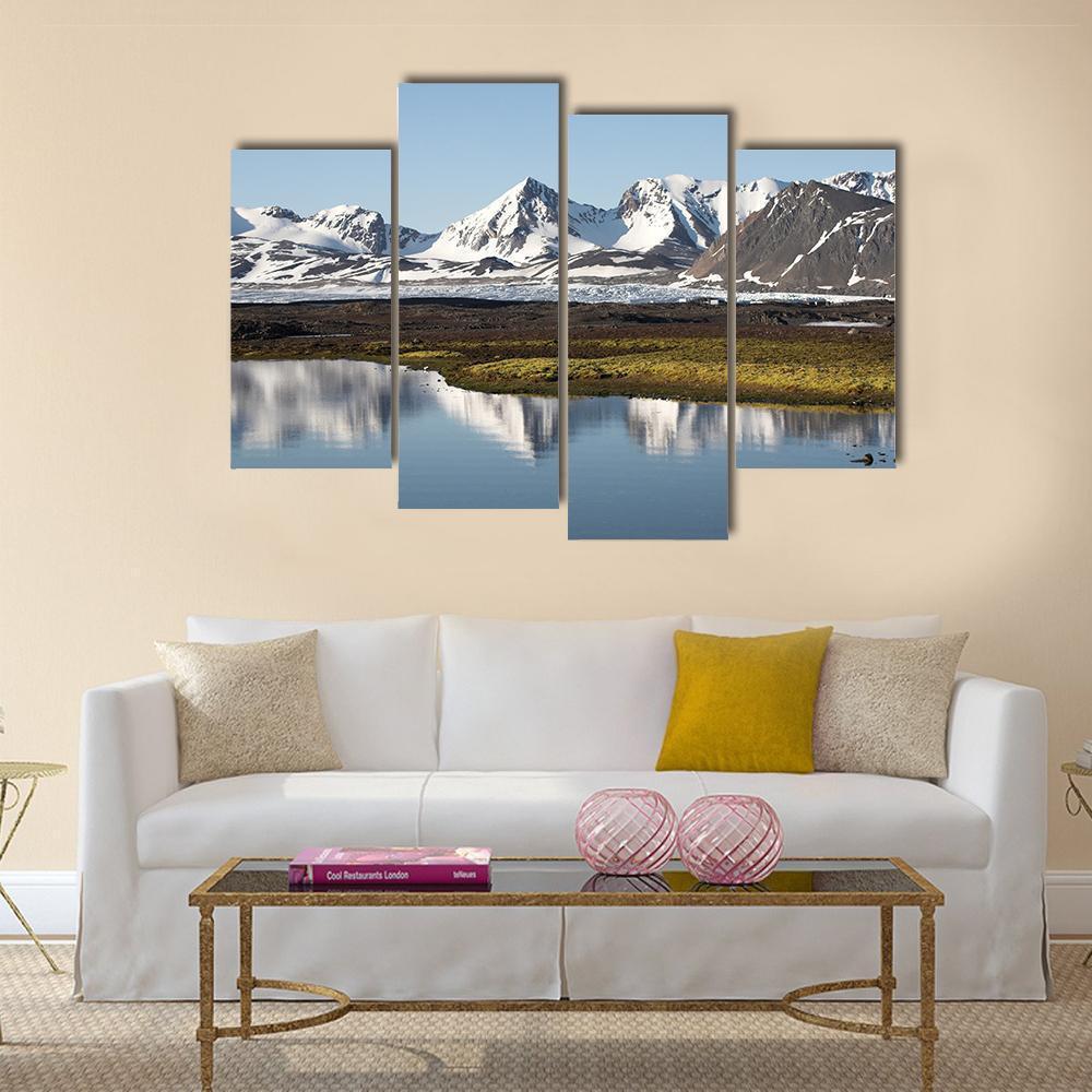 Typical Arctic Summer Landscape Canvas Wall Art-4 Pop-Gallery Wrap-50" x 32"-Tiaracle