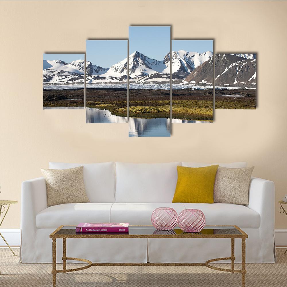 Typical Arctic Summer Landscape Canvas Wall Art-5 Star-Gallery Wrap-62" x 32"-Tiaracle