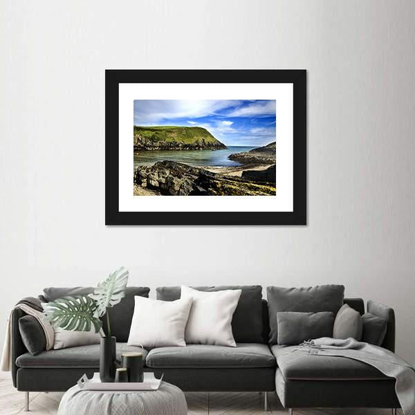 Typical Cliff Landscape At Cork In Ireland Canvas Wall Art-1 Piece-Framed Print-20" x 16"-Tiaracle