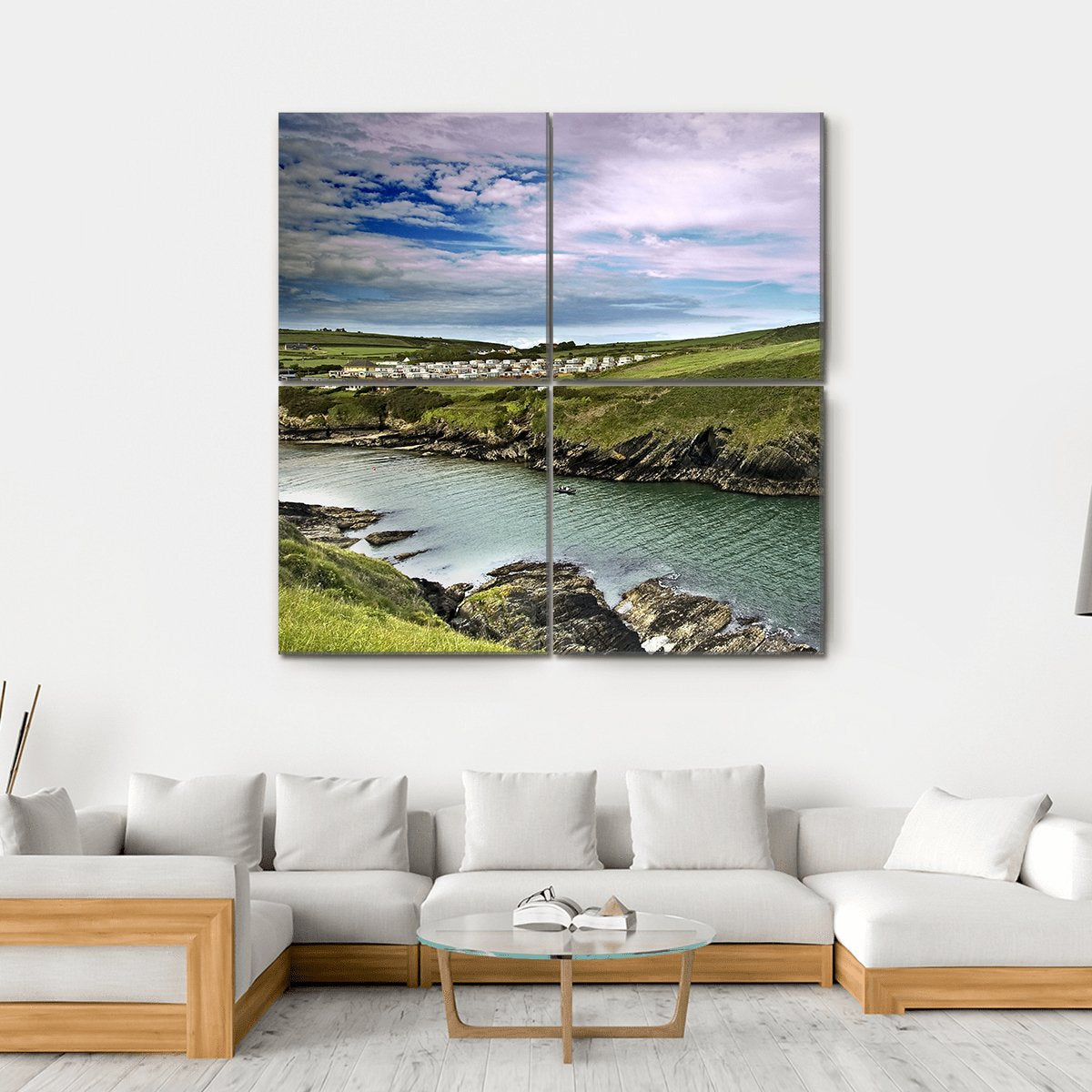 Typical Cliff Landscape At Cork In Ireland Canvas Wall Art-4 Square-Gallery Wrap-17" x 17"-Tiaracle
