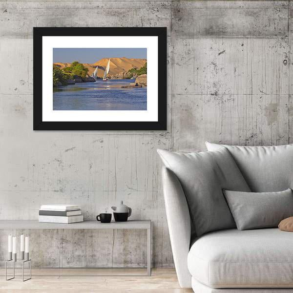 Typical Sailing On The Nile River Canvas Wall Art-3 Horizontal-Gallery Wrap-25" x 16"-Tiaracle