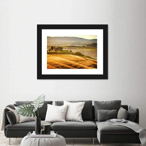 Typical Tuscany Landscape Canvas Wall Art-1 Piece-Framed Print-20" x 16"-Tiaracle