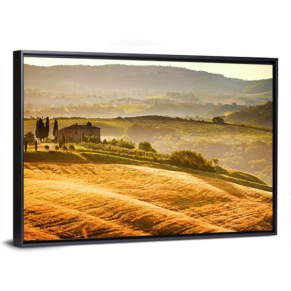 Typical Tuscany Landscape Canvas Wall Art-3 Horizontal-Gallery Wrap-25" x 16"-Tiaracle