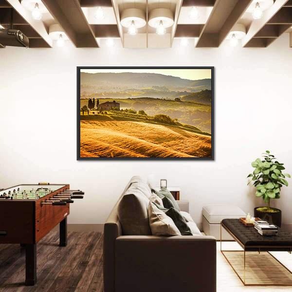 Typical Tuscany Landscape Canvas Wall Art-3 Horizontal-Gallery Wrap-25" x 16"-Tiaracle