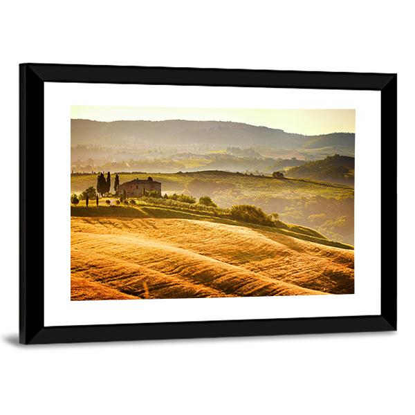 Typical Tuscany Landscape Canvas Wall Art-3 Horizontal-Gallery Wrap-25" x 16"-Tiaracle