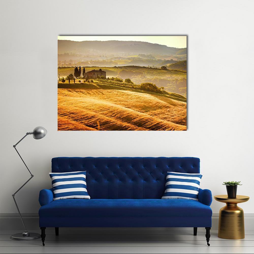 Typical Tuscany Landscape Canvas Wall Art-1 Piece-Gallery Wrap-48" x 32"-Tiaracle
