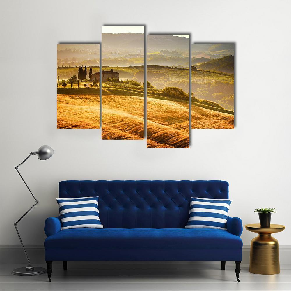 Typical Tuscany Landscape Canvas Wall Art-4 Pop-Gallery Wrap-50" x 32"-Tiaracle