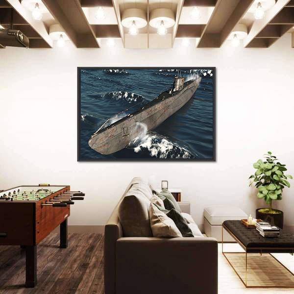 U99-German Submarine From Worldwar II Canvas Wall Art-5 Horizontal-Gallery Wrap-22" x 12"-Tiaracle