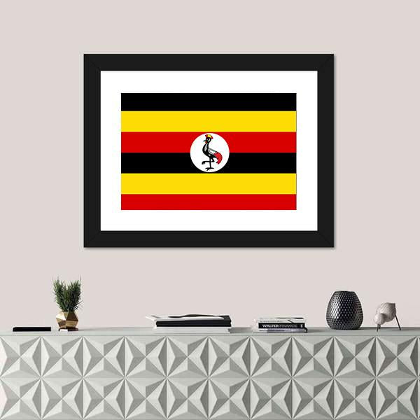 Uganda Flag Canvas Wall Art-3 Horizontal-Gallery Wrap-25" x 16"-Tiaracle