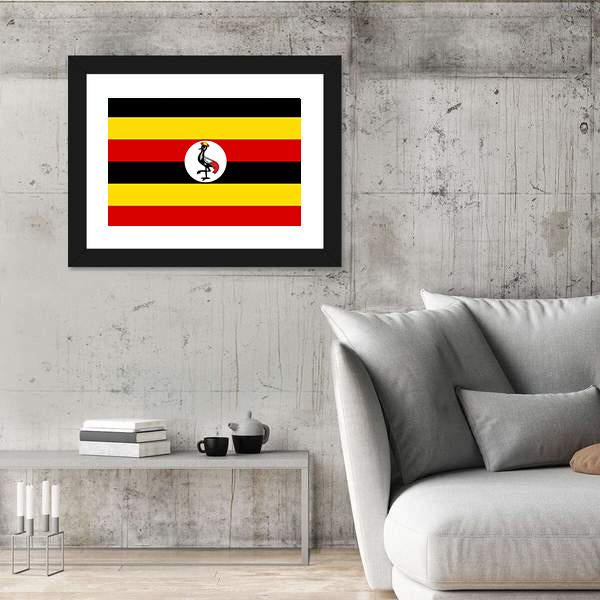 Uganda Flag Canvas Wall Art-3 Horizontal-Gallery Wrap-25" x 16"-Tiaracle