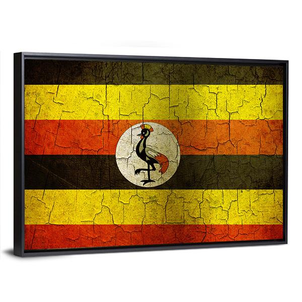 Uganda Flag Panoramic Canvas Wall Art-1 Piece-36" x 12"-Tiaracle