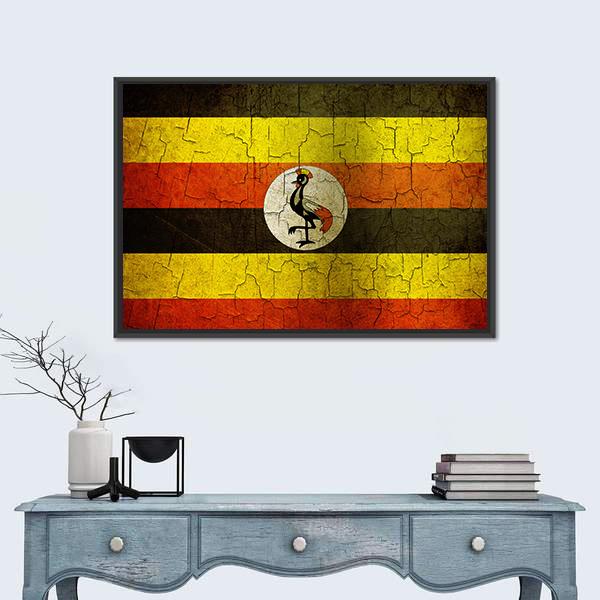 Uganda Flag Panoramic Canvas Wall Art-1 Piece-36" x 12"-Tiaracle