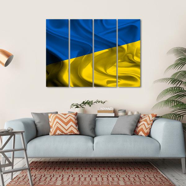Ukraine Flag Canvas Wall Art-4 Horizontal-Gallery Wrap-34" x 24"-Tiaracle