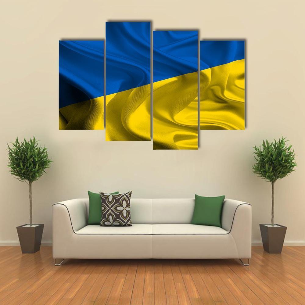 Ukraine Flag Canvas Wall Art-3 Horizontal-Gallery Wrap-37" x 24"-Tiaracle