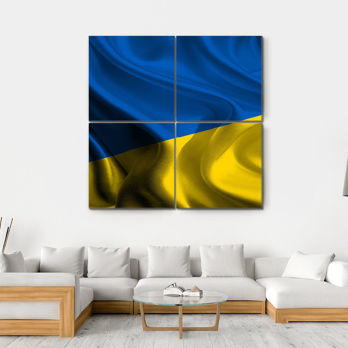 Ukraine Flag Canvas Wall Art-4 Square-Gallery Wrap-17" x 17"-Tiaracle