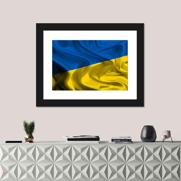 Ukraine Flag Panoramic Canvas Wall Art-1 Piece-36" x 12"-Tiaracle