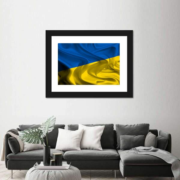 Ukraine Flag Panoramic Canvas Wall Art-1 Piece-36" x 12"-Tiaracle