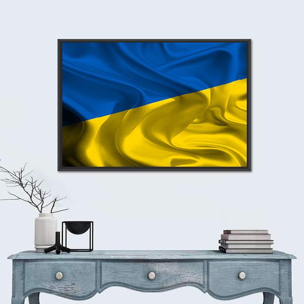 Ukraine Flag Panoramic Canvas Wall Art-1 Piece-36" x 12"-Tiaracle