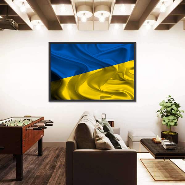 Ukraine Flag Panoramic Canvas Wall Art-1 Piece-36" x 12"-Tiaracle