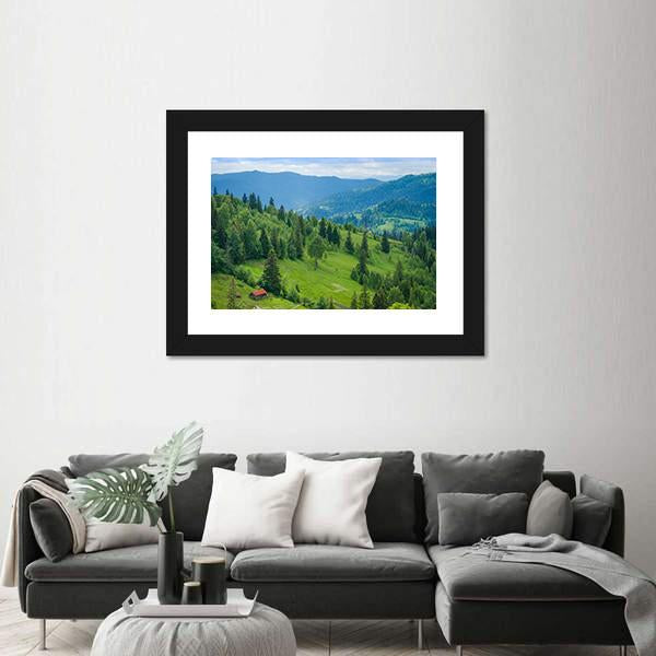 Ukrainian Mountain Valleys In The Summer Canvas Wall Art-1 Piece-Framed Print-20" x 16"-Tiaracle