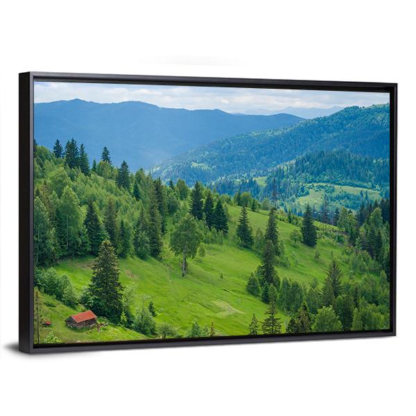 Ukrainian Mountain Valleys In The Summer Canvas Wall Art-3 Horizontal-Gallery Wrap-25" x 16"-Tiaracle