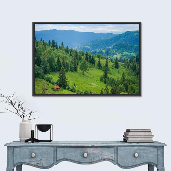 Ukrainian Mountain Valleys In The Summer Canvas Wall Art-3 Horizontal-Gallery Wrap-25" x 16"-Tiaracle