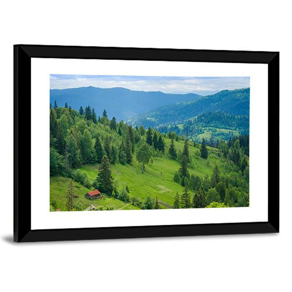 Ukrainian Mountain Valleys In The Summer Canvas Wall Art-3 Horizontal-Gallery Wrap-25" x 16"-Tiaracle
