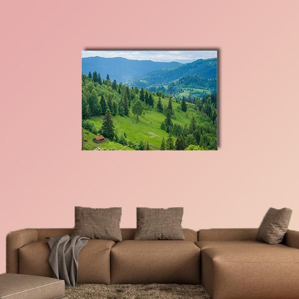 Ukrainian Mountain Valleys In The Summer Canvas Wall Art-1 Piece-Gallery Wrap-48" x 32"-Tiaracle