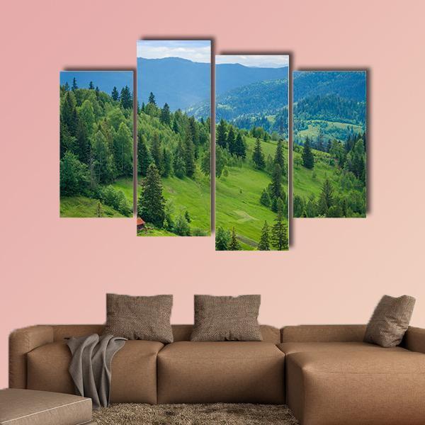 Ukrainian Mountain Valleys In The Summer Canvas Wall Art-4 Pop-Gallery Wrap-50" x 32"-Tiaracle