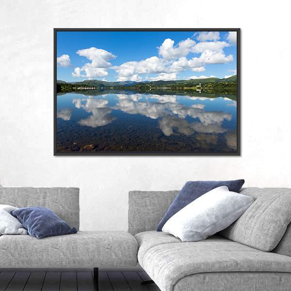 Ullswater Lake Cumbria Canvas Wall Art-1 Piece-Floating Frame-24" x 16"-Tiaracle