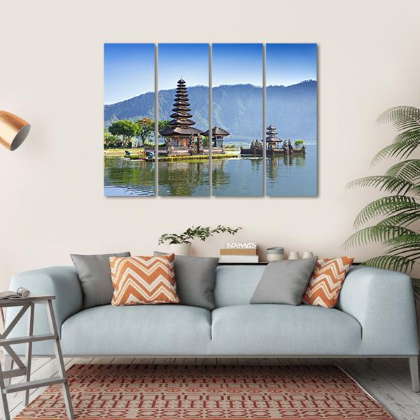 Ulun Danu Temple And Beratan Lake Canvas Wall Art-1 Piece-Gallery Wrap-36" x 24"-Tiaracle