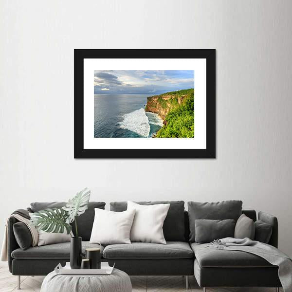Uluwatu Temple In Bali Canvas Wall Art-1 Piece-Framed Print-20" x 16"-Tiaracle