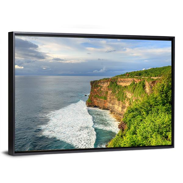 Uluwatu Temple In Bali Canvas Wall Art-3 Horizontal-Gallery Wrap-25" x 16"-Tiaracle
