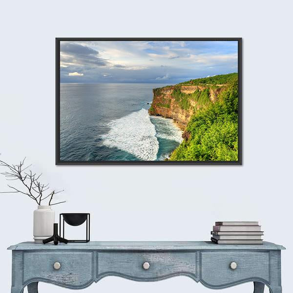 Uluwatu Temple In Bali Canvas Wall Art-3 Horizontal-Gallery Wrap-25" x 16"-Tiaracle