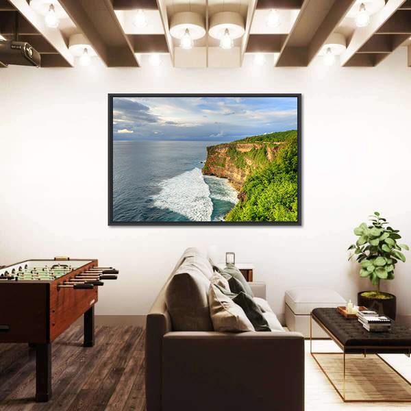 Uluwatu Temple In Bali Canvas Wall Art-3 Horizontal-Gallery Wrap-25" x 16"-Tiaracle