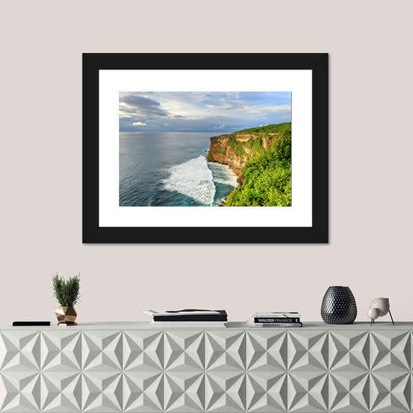 Uluwatu Temple In Bali Canvas Wall Art-3 Horizontal-Gallery Wrap-25" x 16"-Tiaracle