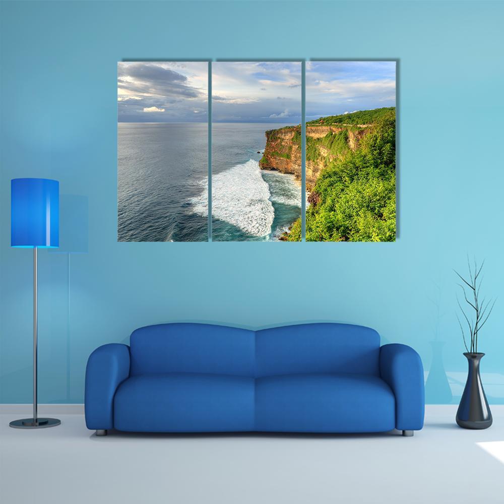 Uluwatu Temple In Bali Canvas Wall Art-3 Horizontal-Gallery Wrap-37" x 24"-Tiaracle