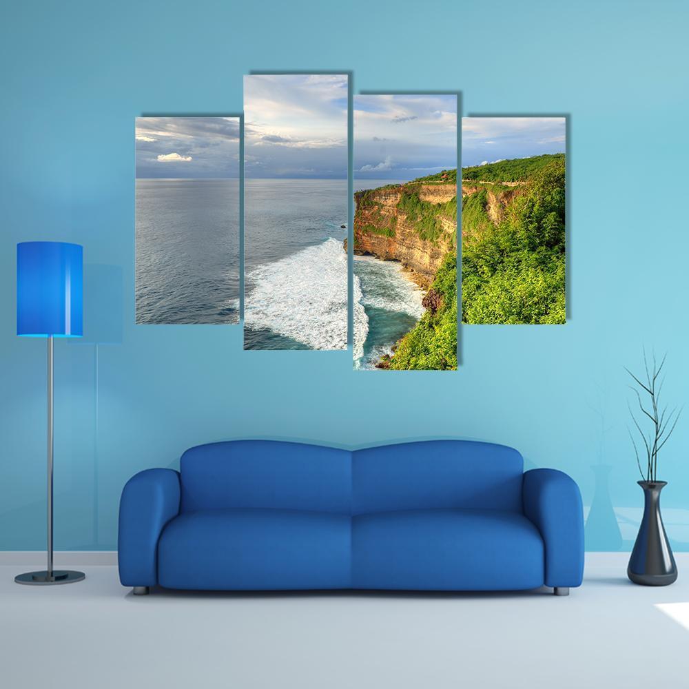 Uluwatu Temple In Bali Canvas Wall Art-4 Pop-Gallery Wrap-50" x 32"-Tiaracle