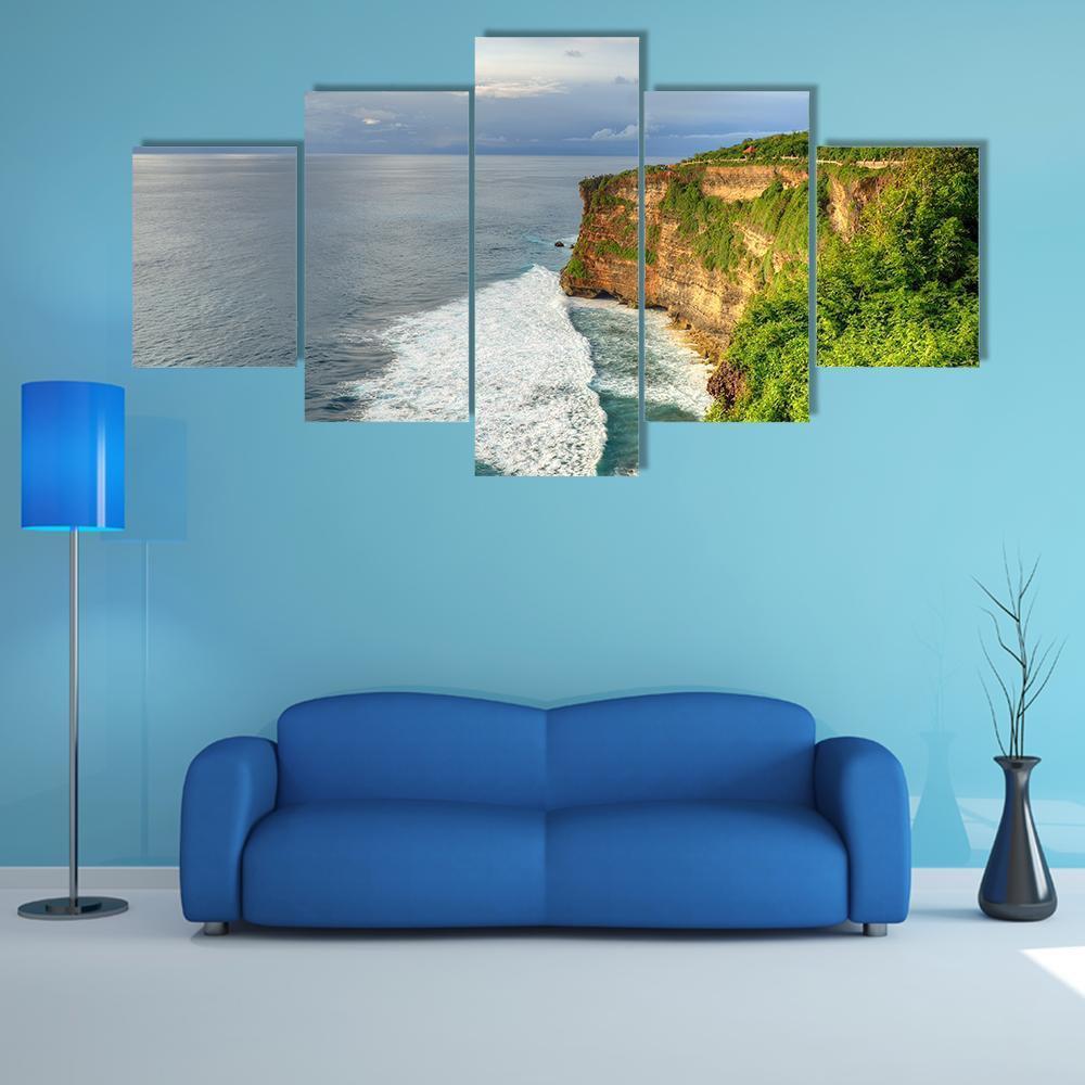 Uluwatu Temple In Bali Canvas Wall Art-5 Pop-Gallery Wrap-47" x 32"-Tiaracle