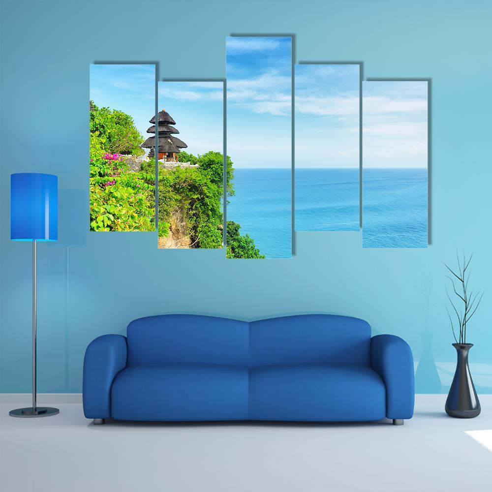 Uluwatu Temple Canvas Wall Art-5 Pop-Gallery Wrap-47" x 32"-Tiaracle