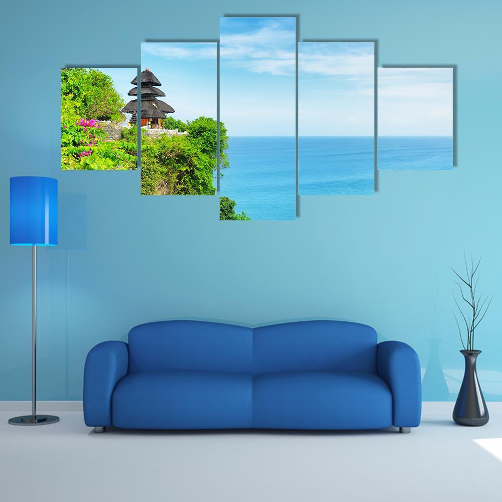 Uluwatu Temple Canvas Wall Art-5 Star-Gallery Wrap-62" x 32"-Tiaracle