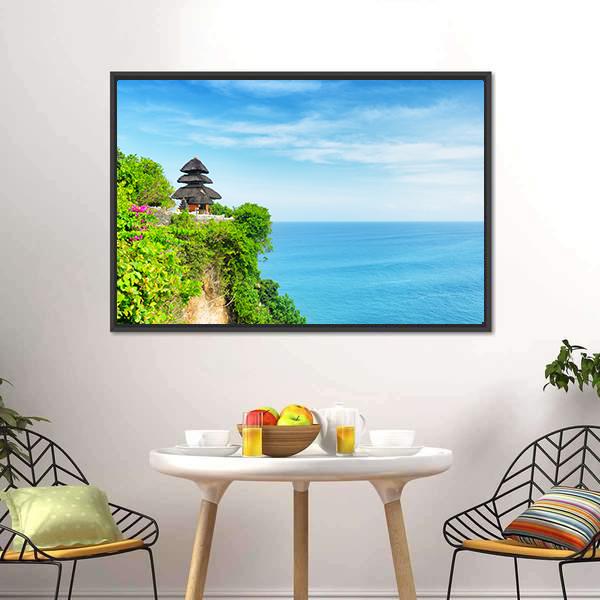 Uluwatu Temple Canvas Wall Art-1 Piece-Floating Frame-24" x 16"-Tiaracle