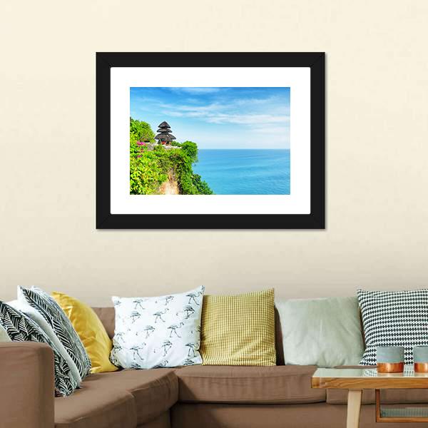 Uluwatu Temple Canvas Wall Art-1 Piece-Framed Print-20" x 16"-Tiaracle