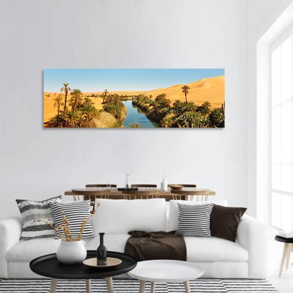 Umm al-Ma Lake In Desert Of Libya Panoramic Canvas Wall Art-1 Piece-36" x 12"-Tiaracle