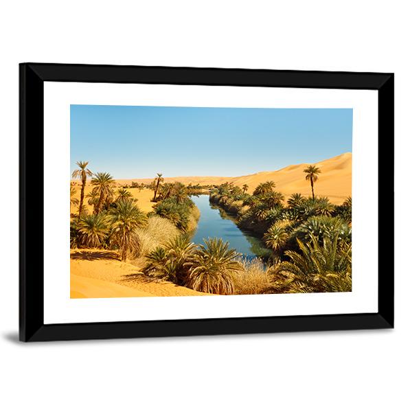 Umm al-Ma Lake In Desert Of Libya Panoramic Canvas Wall Art-1 Piece-36" x 12"-Tiaracle