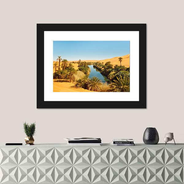 Umm al-Ma Lake In Desert Of Libya Panoramic Canvas Wall Art-1 Piece-36" x 12"-Tiaracle