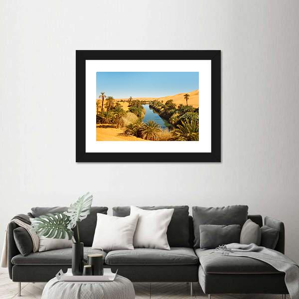 Umm al-Ma Lake In Desert Of Libya Panoramic Canvas Wall Art-1 Piece-36" x 12"-Tiaracle