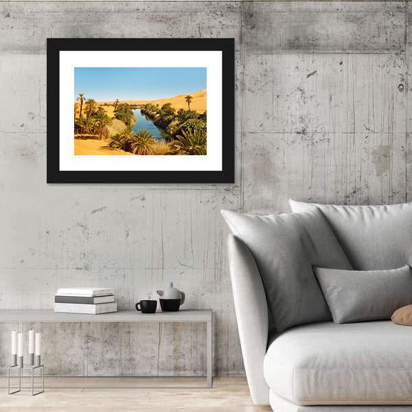 Umm al-Ma Lake In Desert Of Libya Panoramic Canvas Wall Art-1 Piece-36" x 12"-Tiaracle