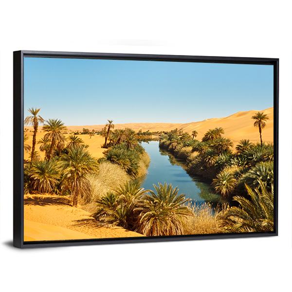 Umm al-Ma Lake In Desert Of Libya Panoramic Canvas Wall Art-1 Piece-36" x 12"-Tiaracle